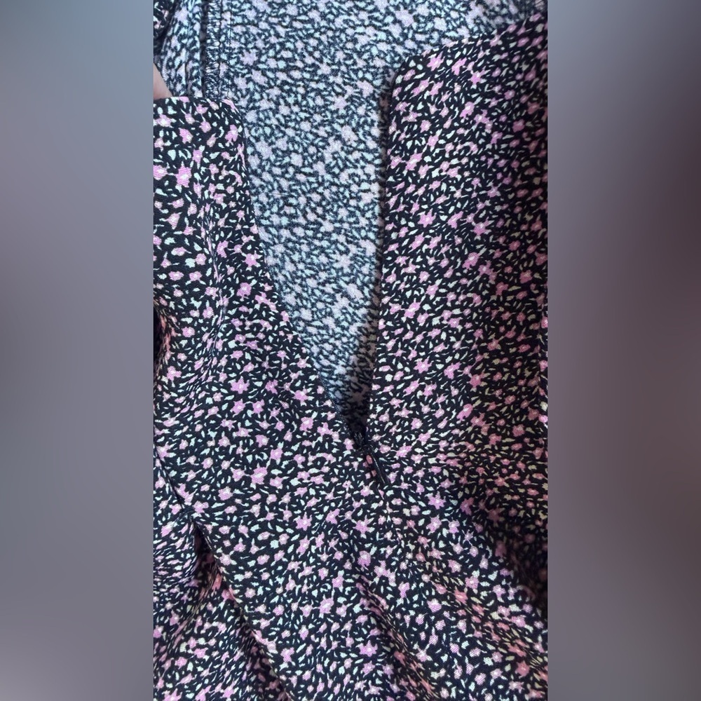 Zara Floral Skort Dress 80s Style Padded Shoulders with Built in Shorts size S - Picture 10 of 13